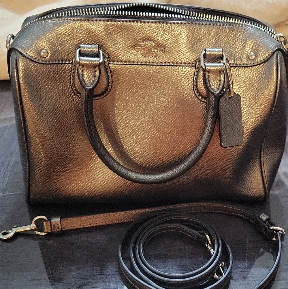 Coach Shimmering Silver Satchel